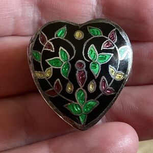 VINTAGE STERLING SILVER 925 HAND MADE ENAMEL INLAID TREASURE BOX​​